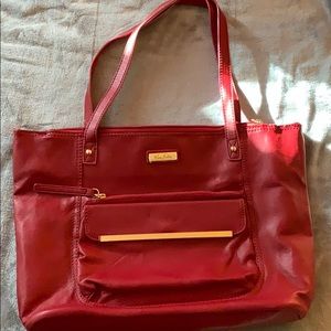 Large red tote purse